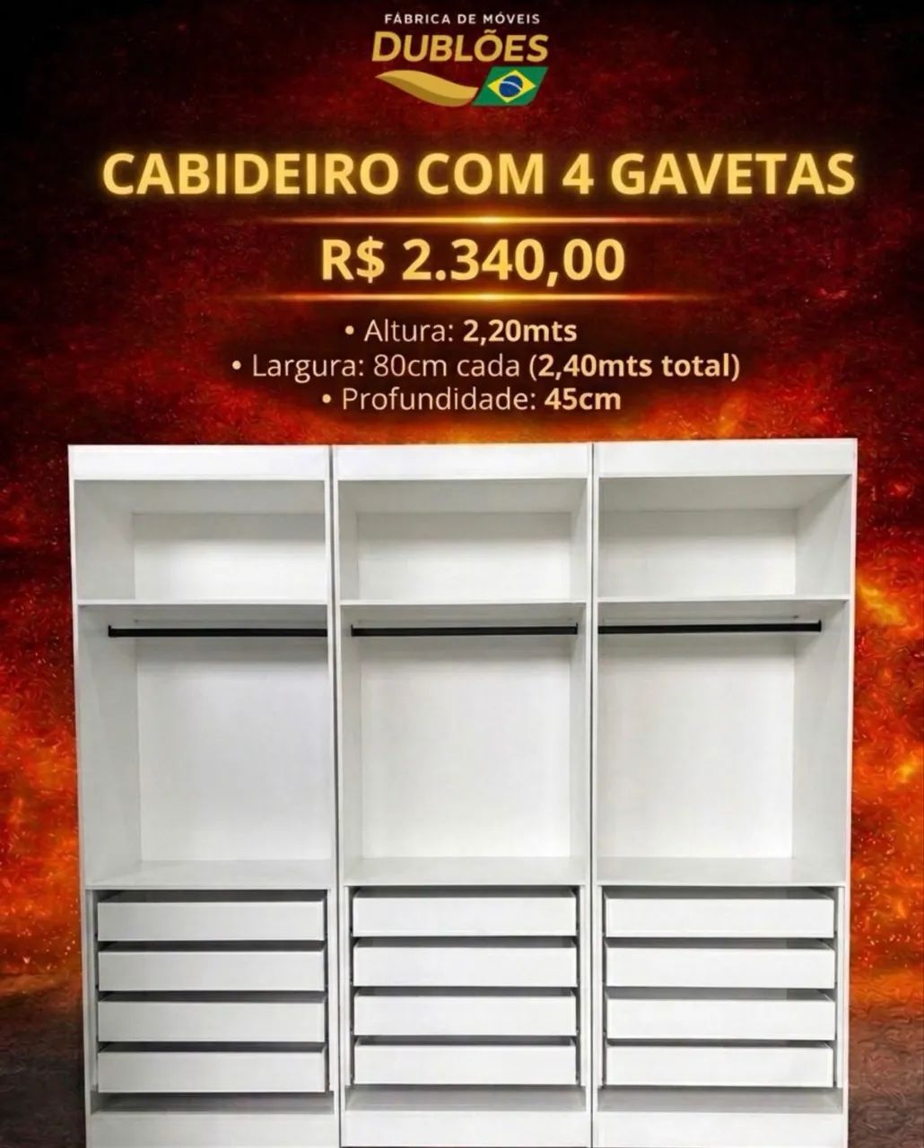 Kit Closet 100% MDF pagamento só na entrega