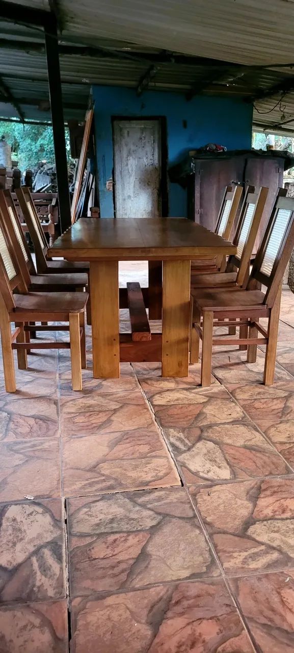 Mesa rústica com 6 cadeiras PROMOÇÃO  - Foto 3