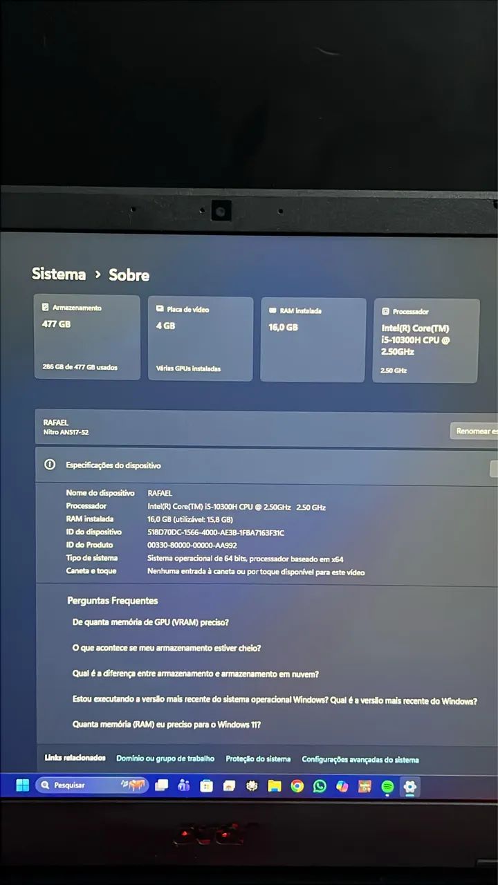 Notebook nitro 5 17? - Foto 5