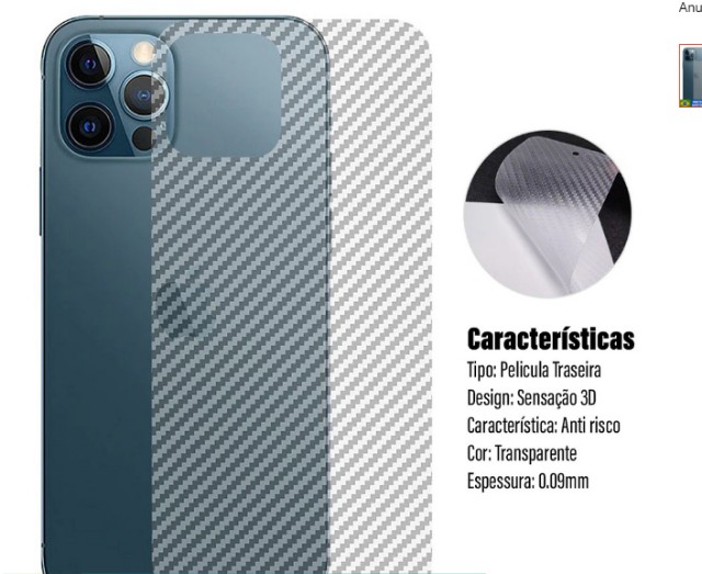 Película Traseira iPhone 6, 7, 7 Plus, 8 Plus , X, Xs , Xr e 11
