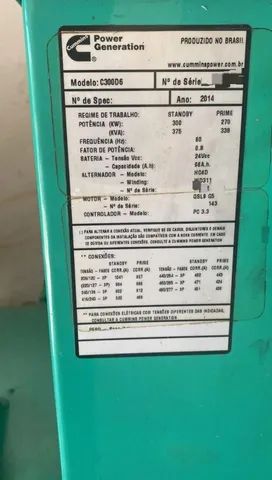 Gerador de Energia 375/360/350 KVA Cummins 2014 Motor Cummins Painel de Comando Digital - Foto 5
