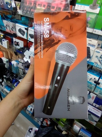 Microfone com fio SM-58(Distribuidora JK Eletrônicos, Honestidade e Qualidade)