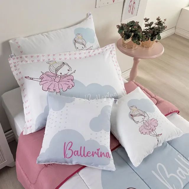 Kit Edredom 05 Peças Juvenil Hipercal 400 Fios Ballerina - Foto 3