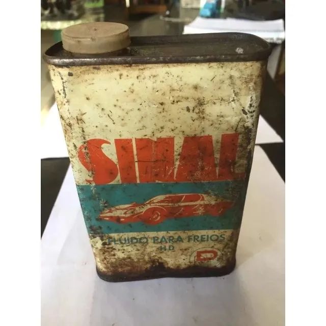 Lata De Fluido De Freio Sinal Cheia Lacrada Antiga - Foto 4