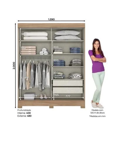 Guarda roupa com porta de correr - Foto 4