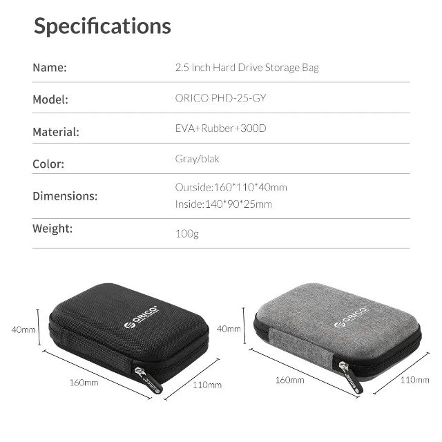 Capa Orico para HDs Externo USB, SSD, HD 2.5mm - Foto 2