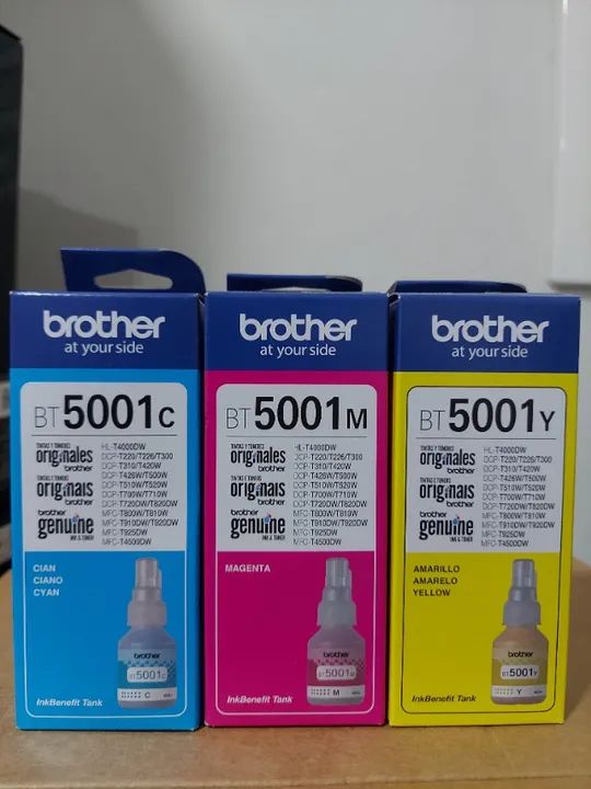Refil Tinta Brother BT5001Y/ BT5001C/ BT5001M