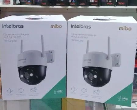 Câmera Externa Inteligente iM7 Full Color Branco Intelbras Instalada com Cartão 32G