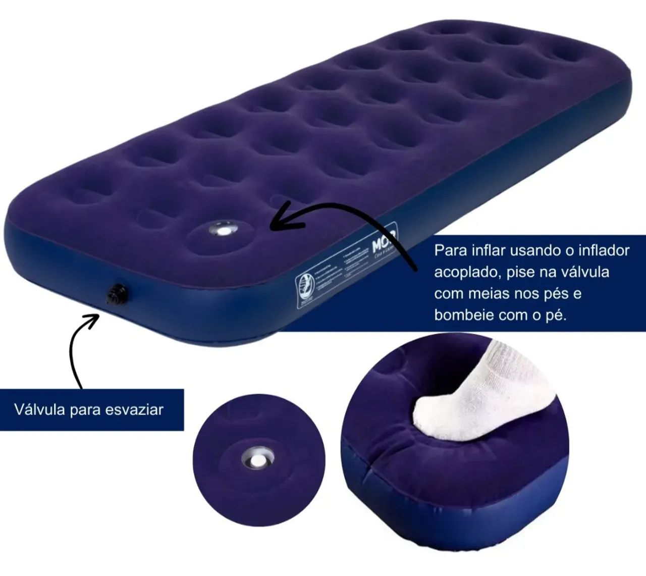 COLCHÃO INFLÁVEL SOLTEIRO MULTIUSO - Foto 4