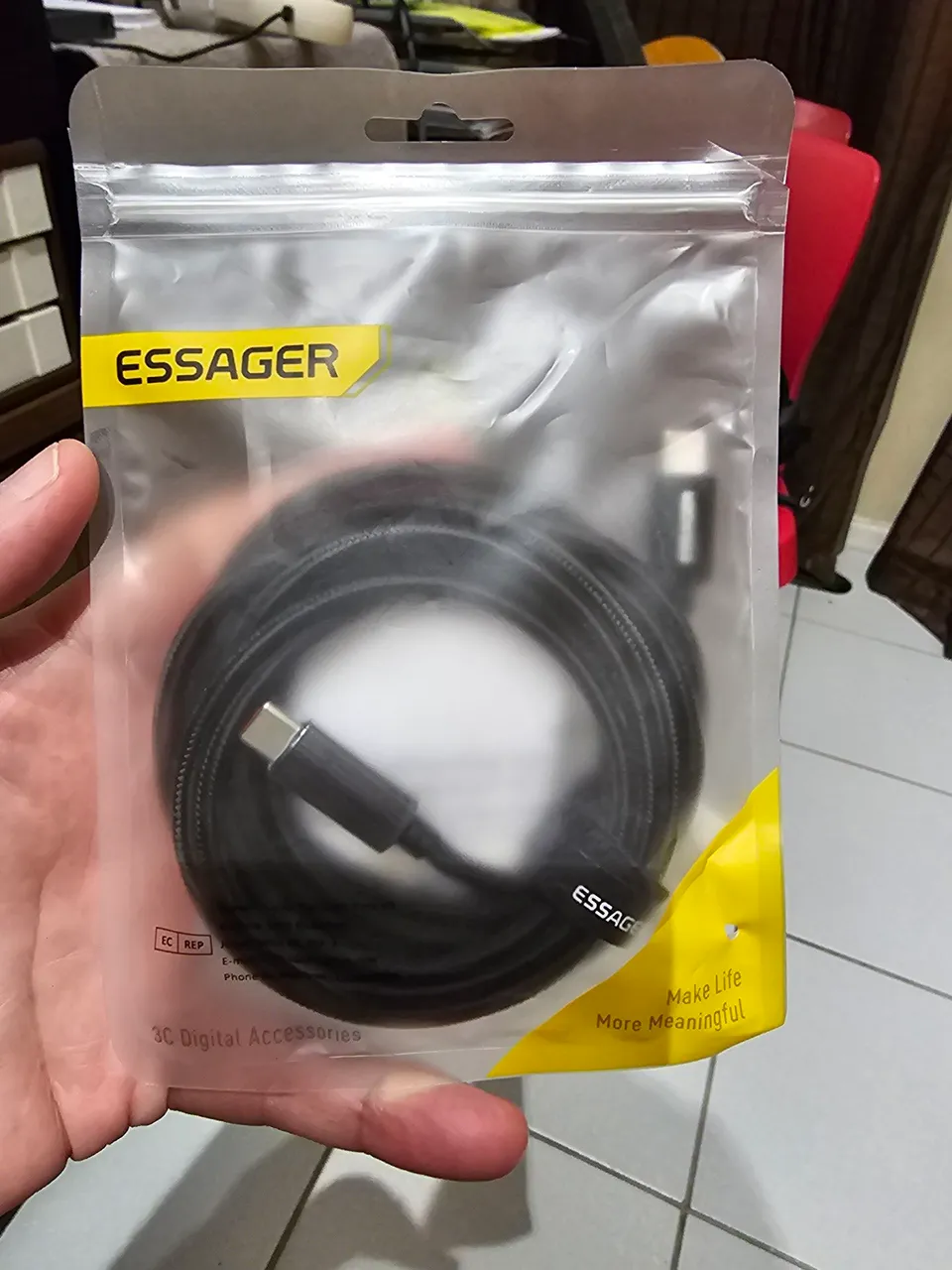 Cabo USB-C Essager 100W 2 metros - Novo