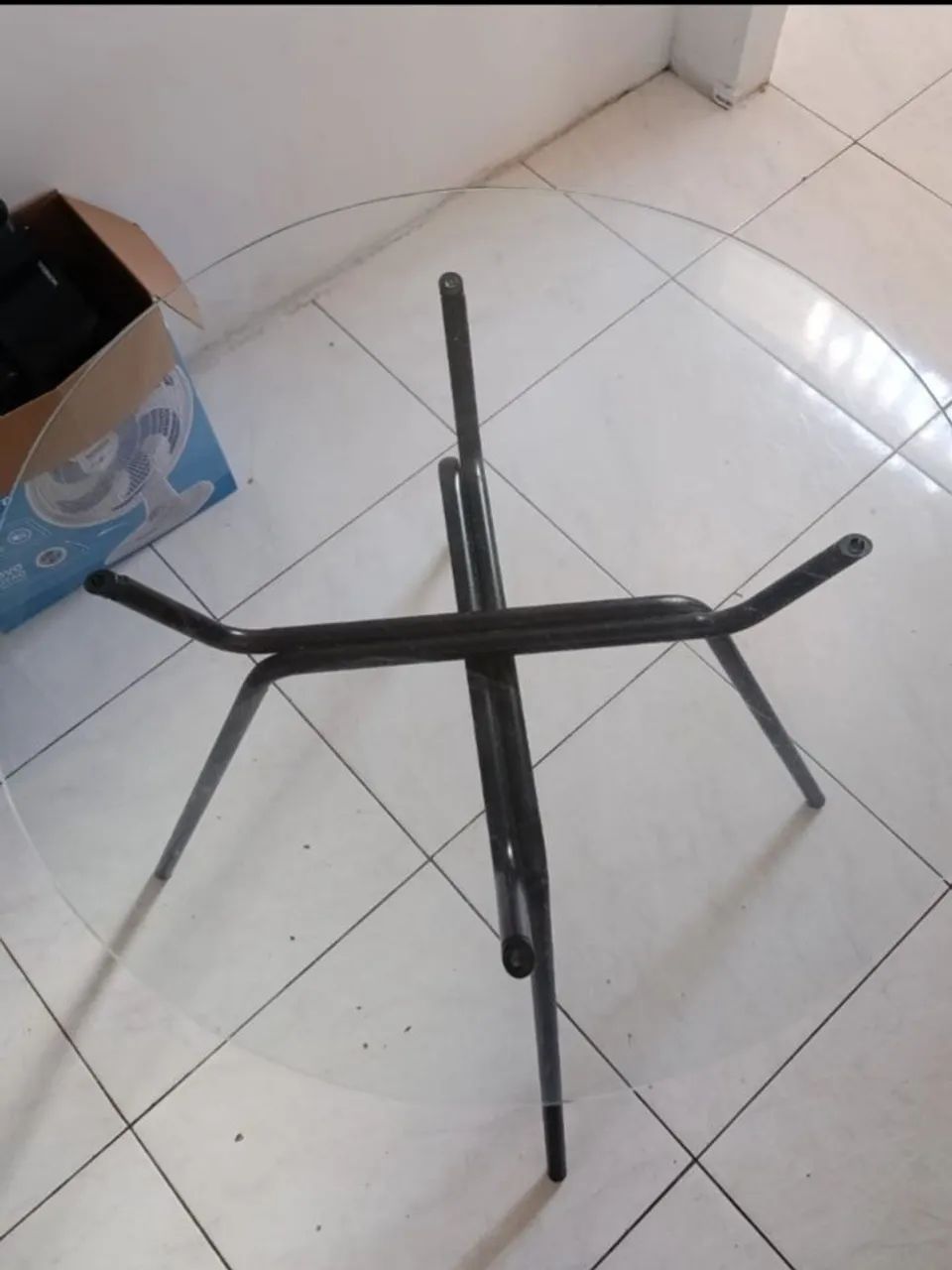 Mesa redonda de vidro 4 cadeira   64960523141505122