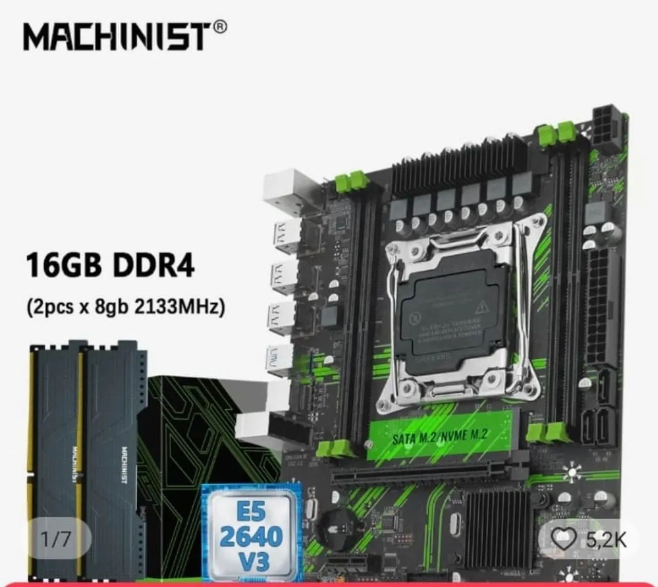Placa Mãe Gamer Machinist E5 2640 V3 - 16GB DDR4
