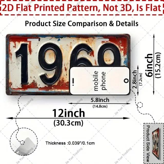 Placa Decorativa Estilo Vintage 1969 - Foto 2