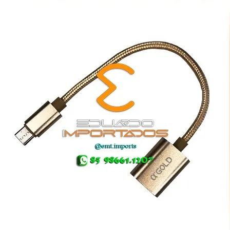 Cabo Adaptador OTG USB Femea x Tipo C Macho CBA-06 - Foto 3