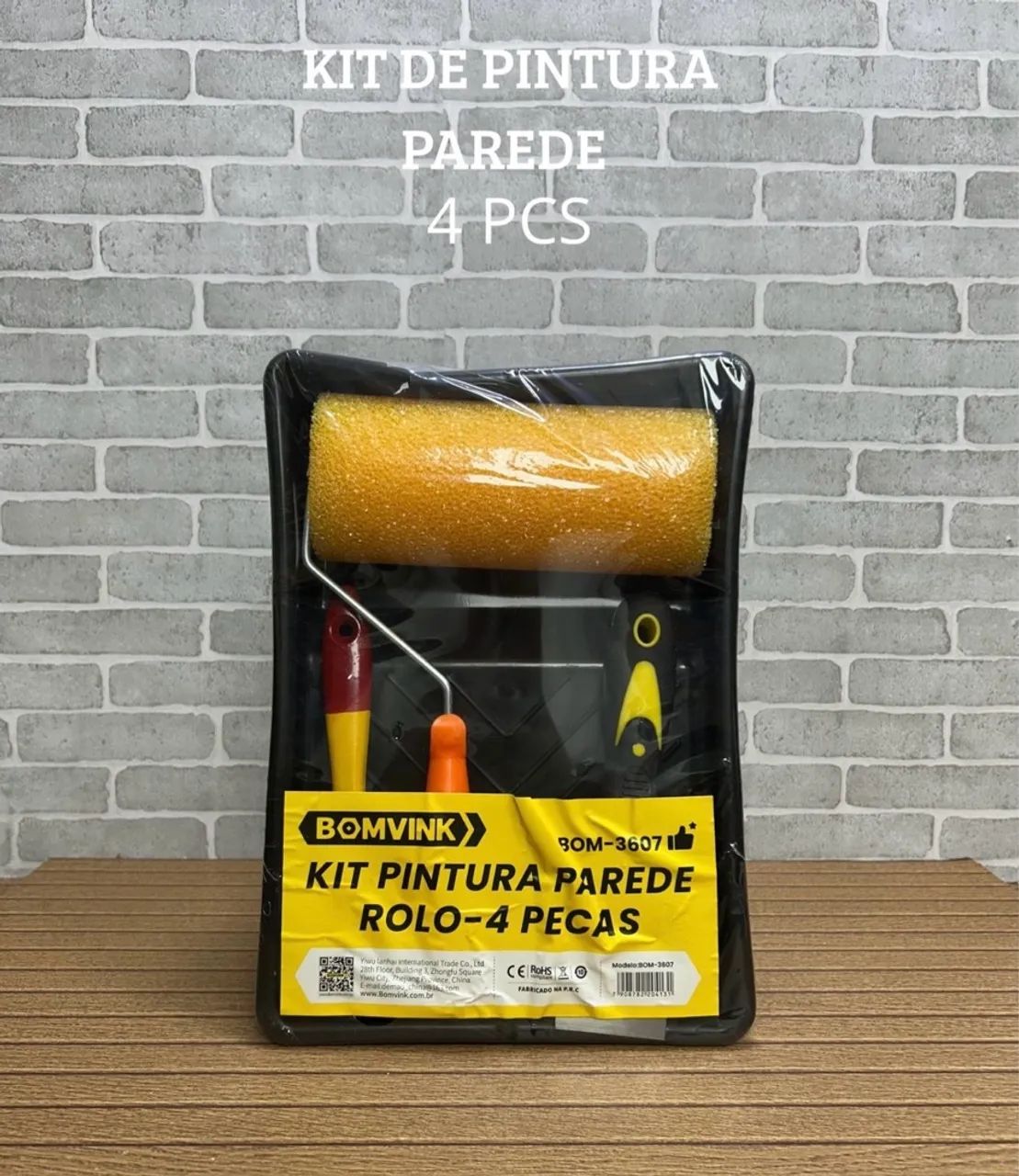 Kit de Pintura Completo - Rolo, Pincel, Espátula e Bandeja  BOM-3607 - Foto 3