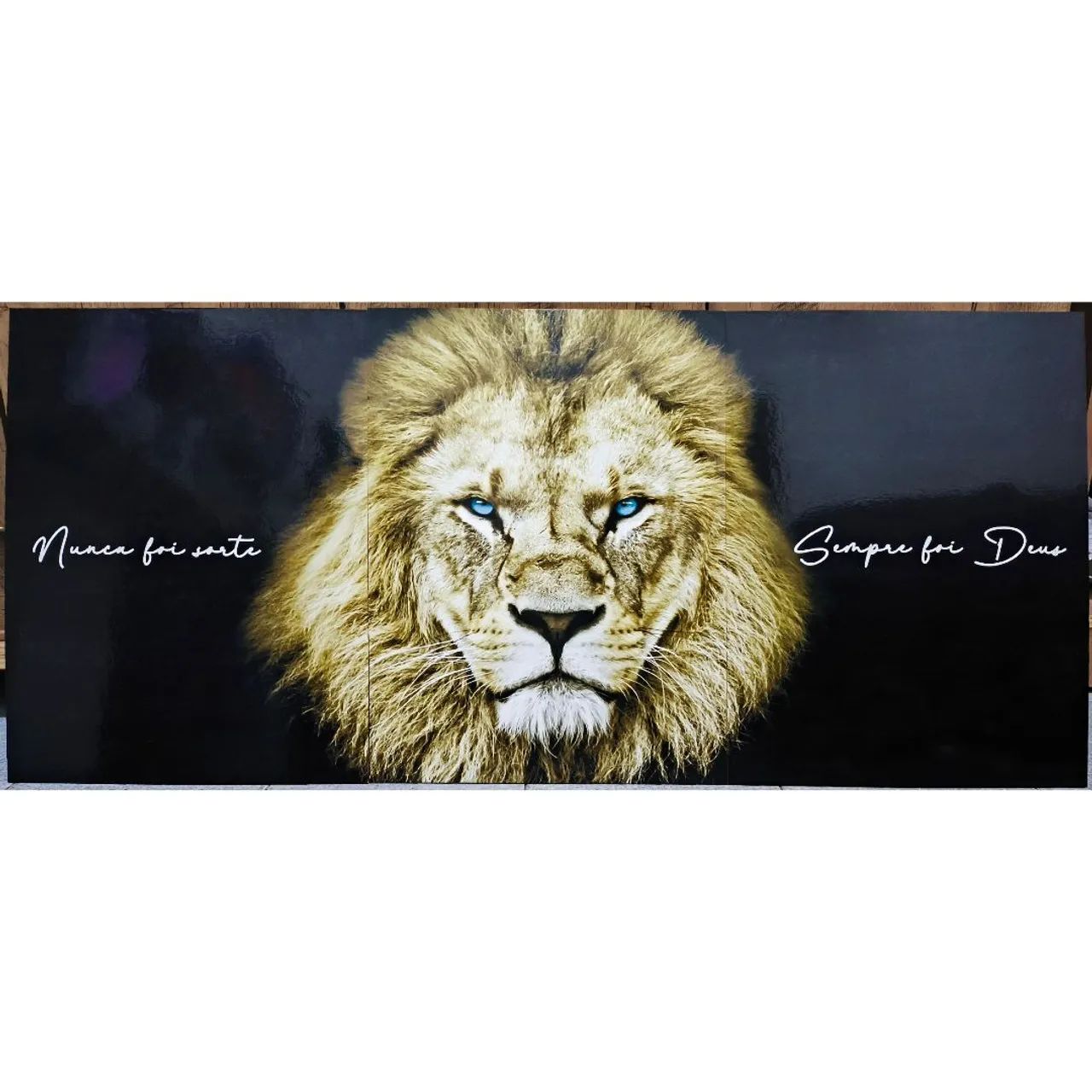 Quadro Decorativo Mosaico Leão, 87x41cm (3 partes) - Foto 2