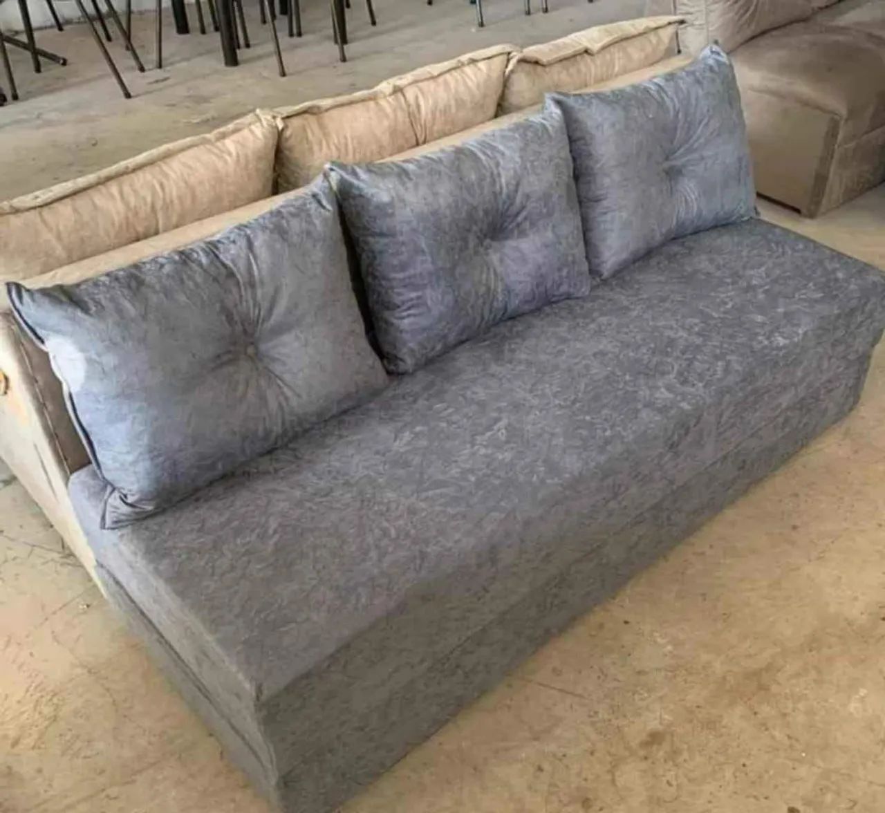 Sofá Cama 3 lugares cinza - - Foto 2