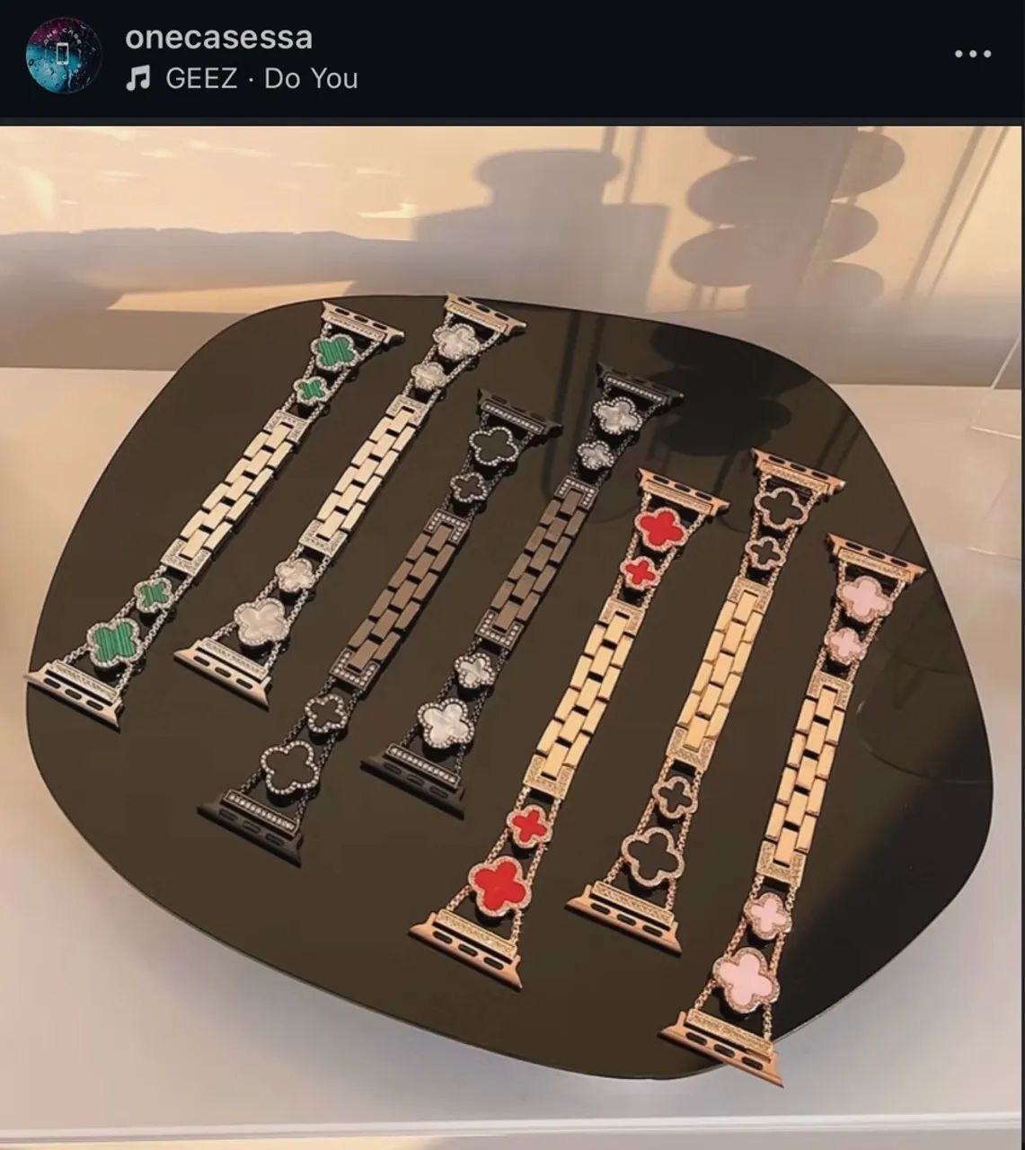 Pulseira de Luxo para Apple Watch modelo trevo como ativo com tamanho do 38 a 49mm - Foto 3