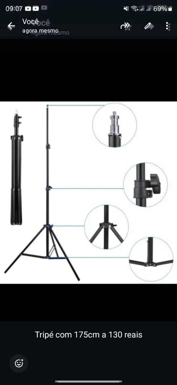 Tripé para Câmera 175cm - Novo