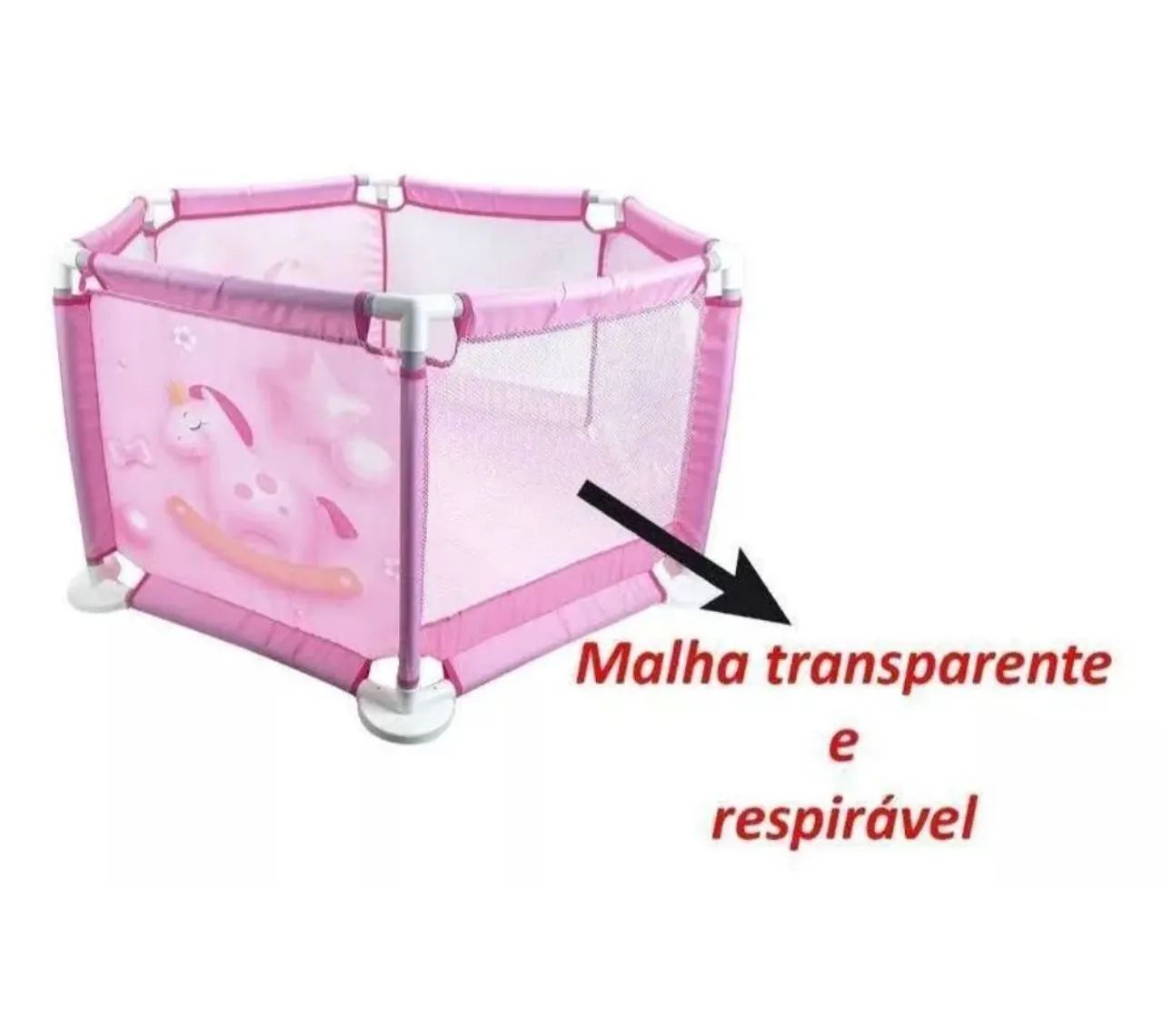 Playpen Infantil Rosa com Desenho de Cavalo - Foto 2