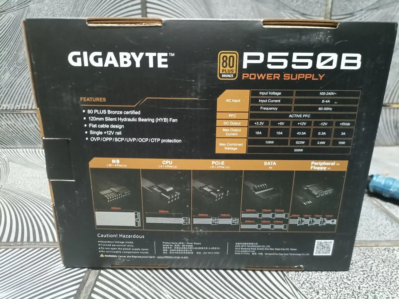 Fonte GIGABYTE P550B 80 Plus Bronze - Foto 2