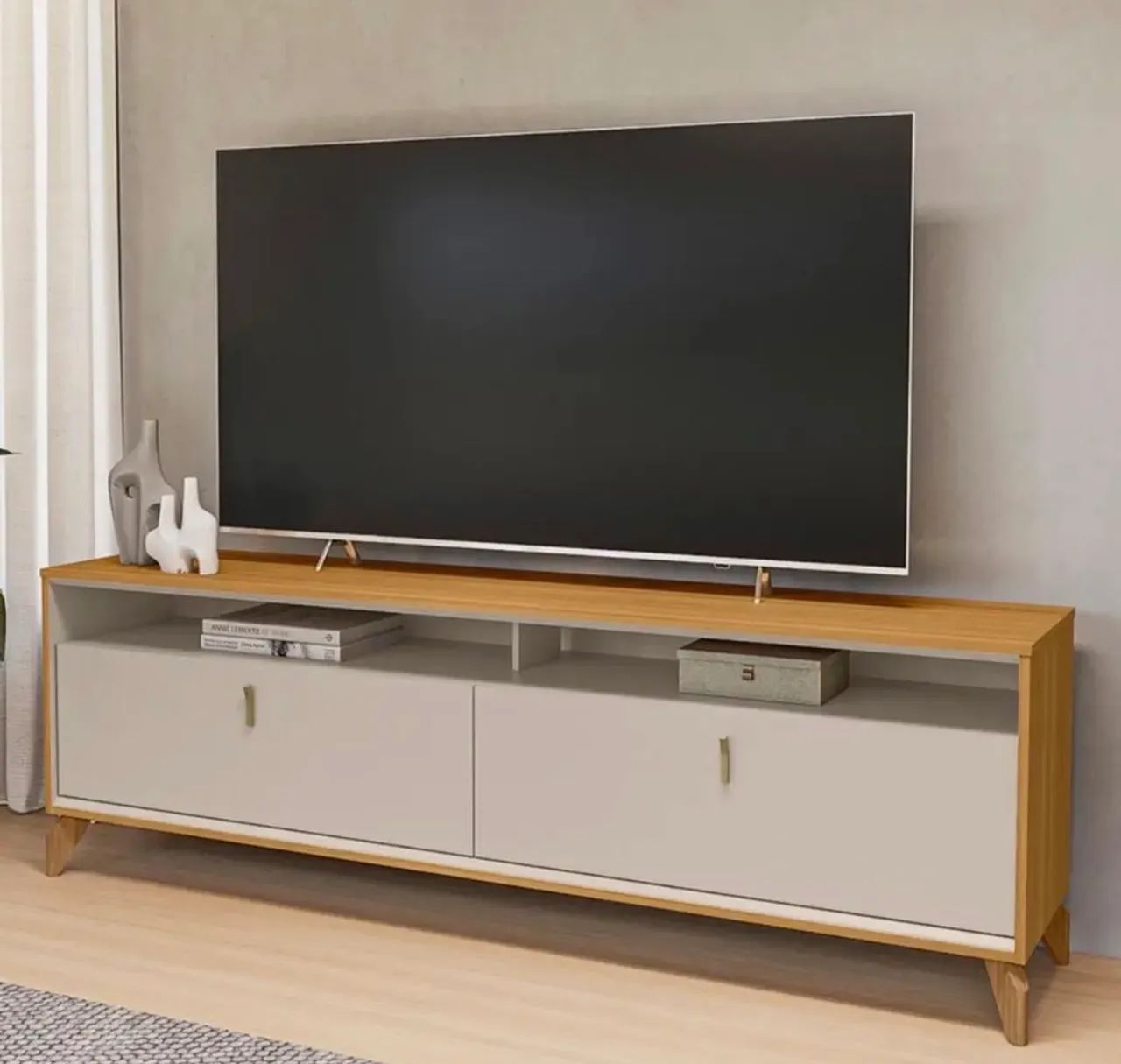 Rack 180cm para Tv Até 75 Polegadas 2 Portas Linea p23 - Foto 2