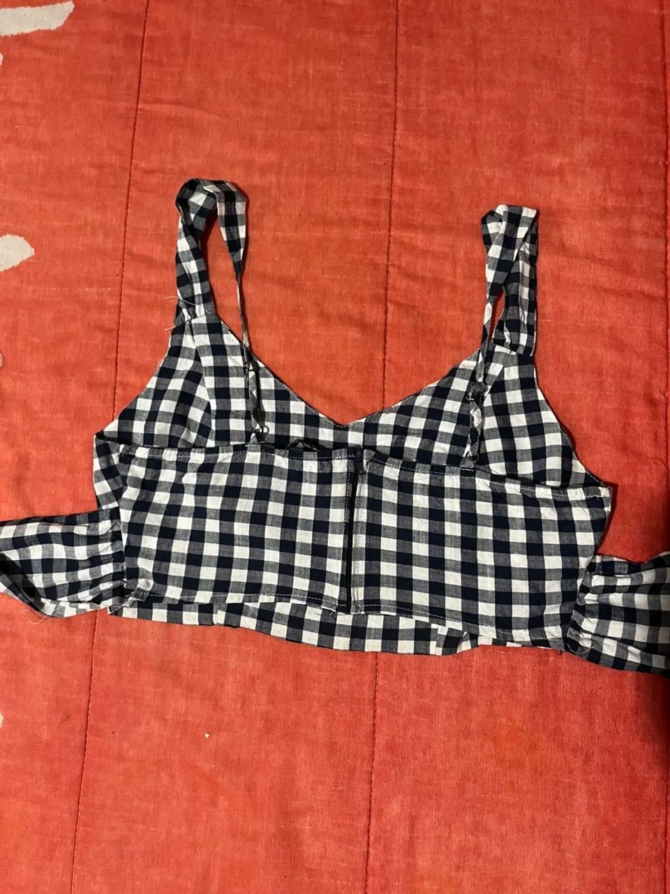 Cropped Xadrez Azul e Branco Clockhouse 40 - Foto 2