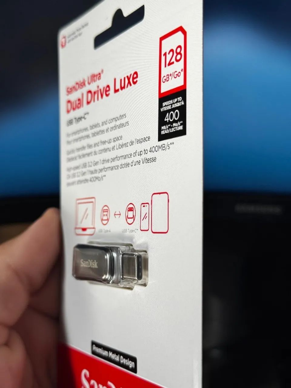 Pen Drive USB 128GB Dual Drive Luxe Type-C SanDisk - Foto 4