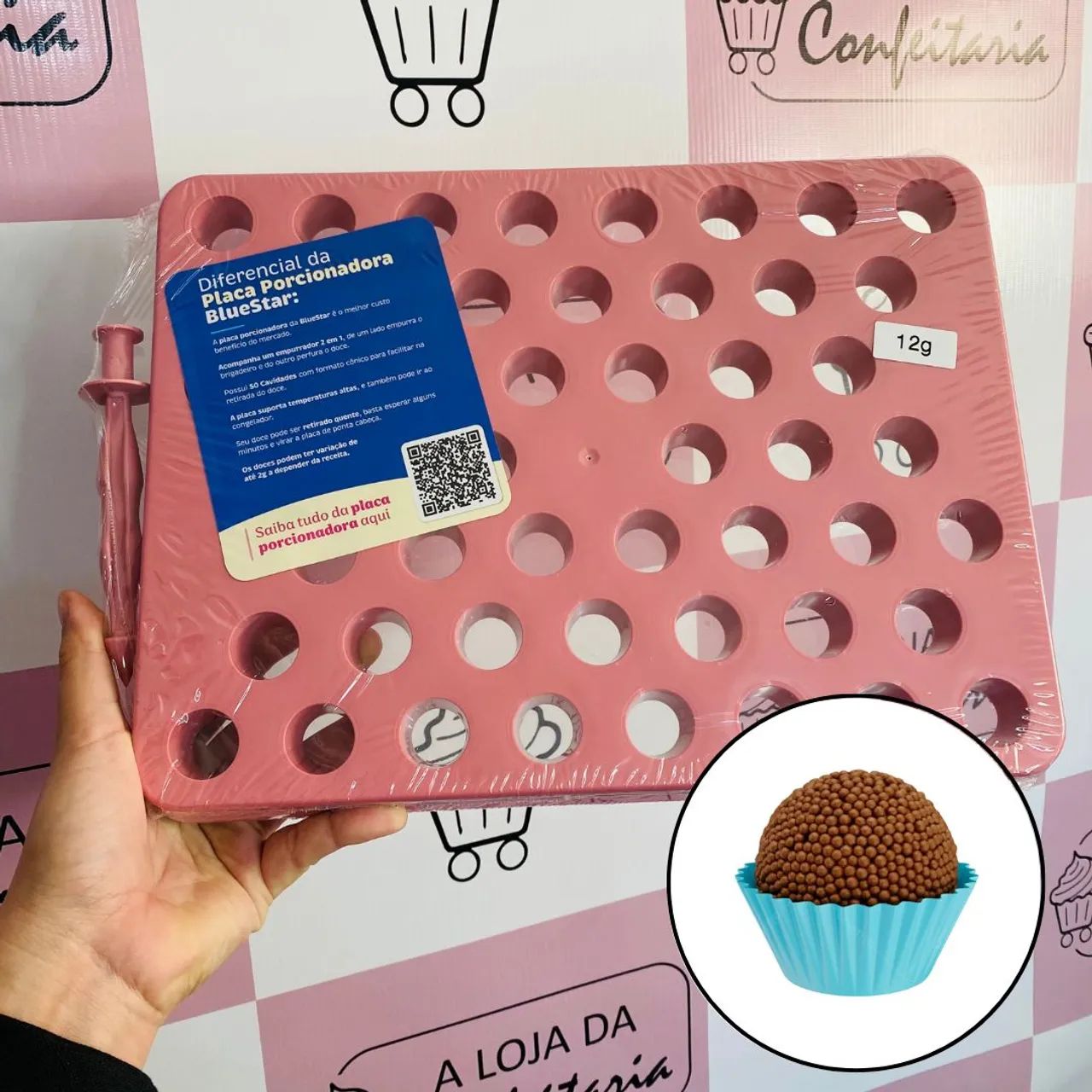 Placa Porcionadora de Brigadeiro BlueStar 50 Cavidades