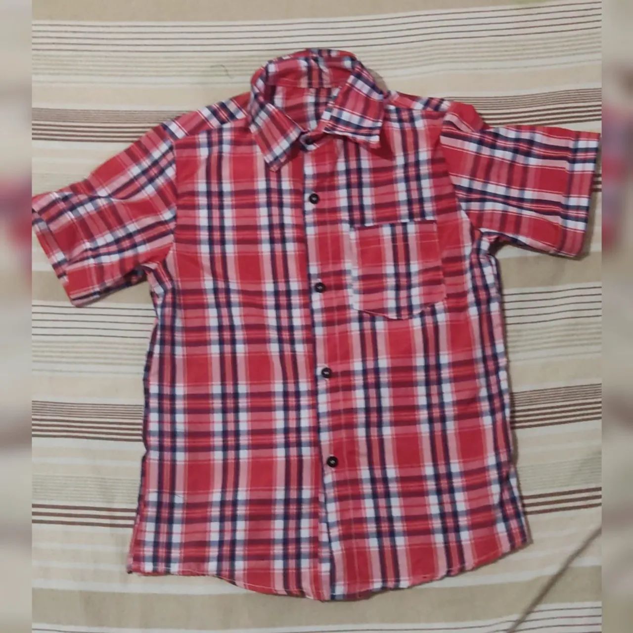 Camisa Xadrez Vermelha - Tamanhos 4- 6 - 8 - 10 e 12  - Foto 5