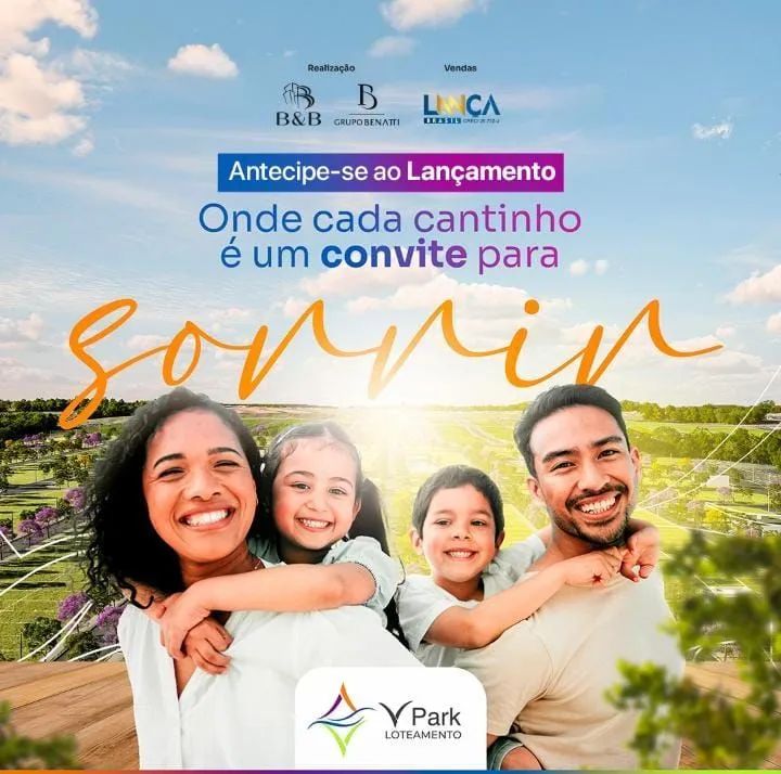Breve lançamento loteamento V PARK lotes aparti de 160m²