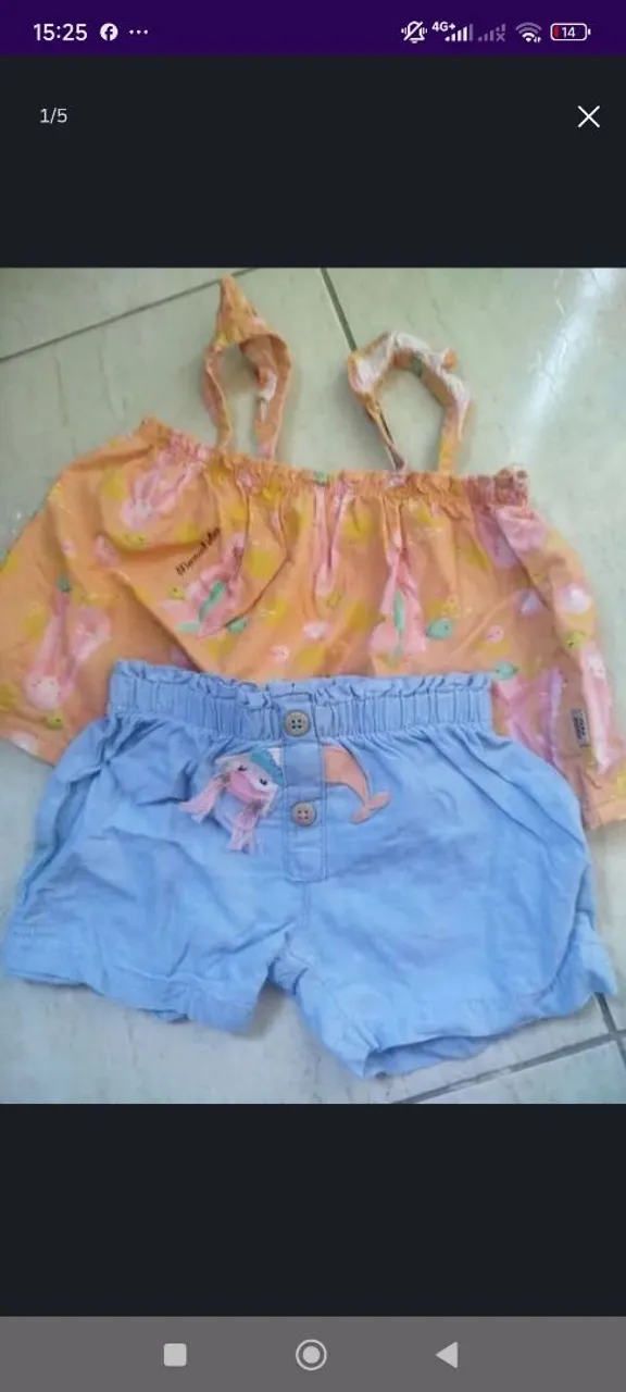 Conjunto de Roupa Infantil Menina - Blusa + Shorts
