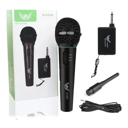 Microfone sem Fio Profissional 2 em 1 Também tem opção de Fio - Karaoke Palestras Igreja