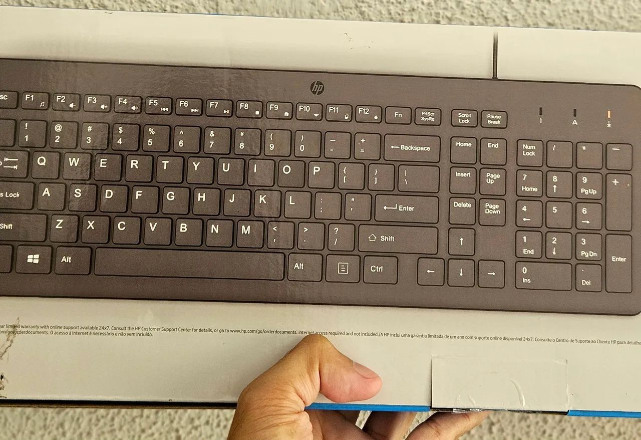 Teclado e Mouse com fio USB HP 150, Design Ergonômico, Tecla Silenciosa, Layout ABNT 