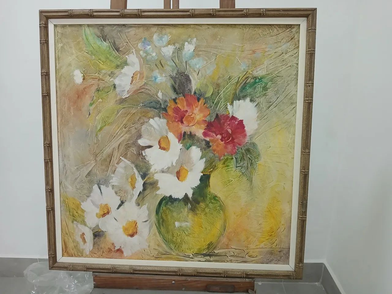 Quadro Decorativo de Flores em Vaso 70cm X 70cm