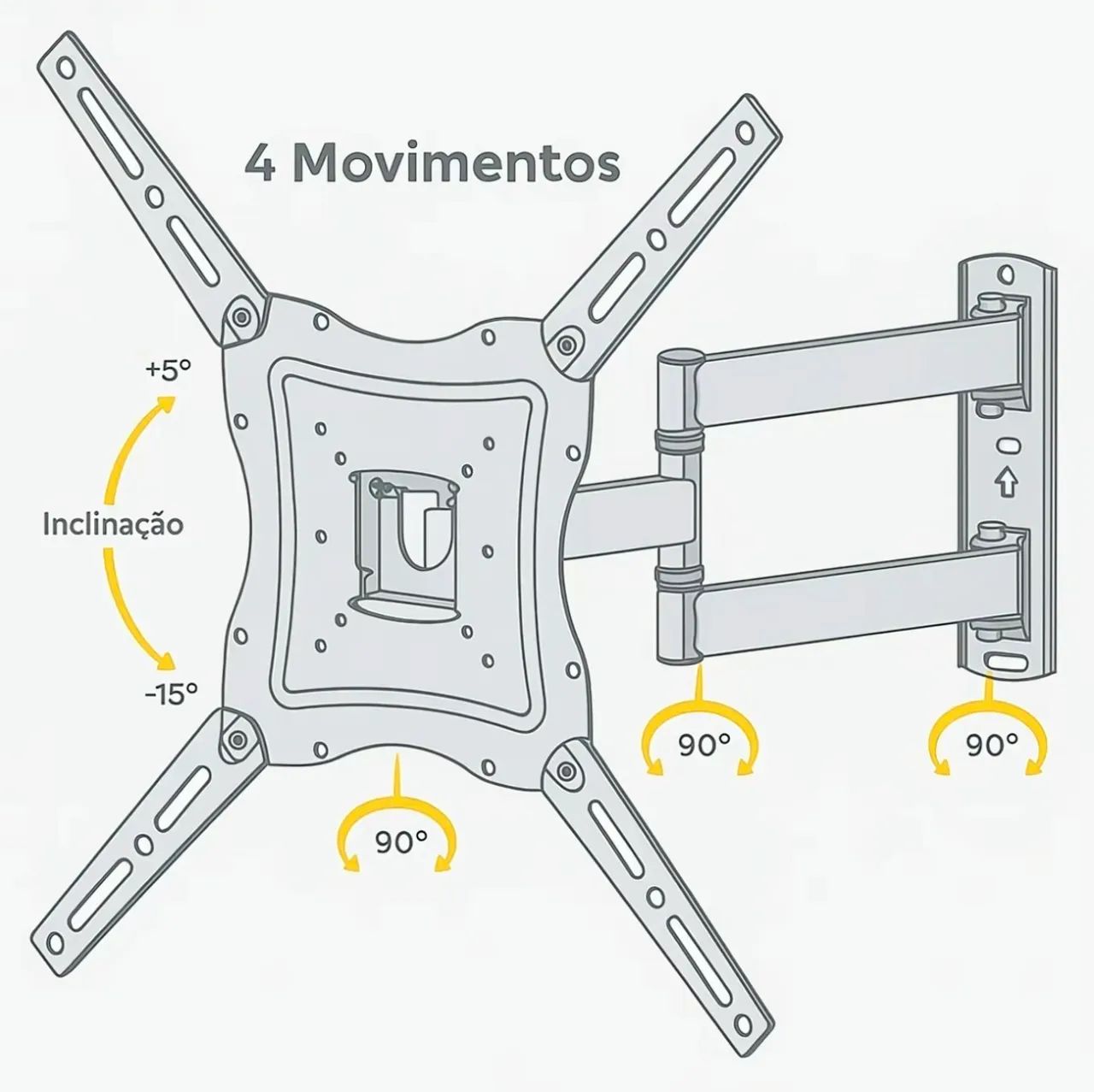 Suporte universal articulado de parede para Tvs de 16-55 polegadas - Foto 2