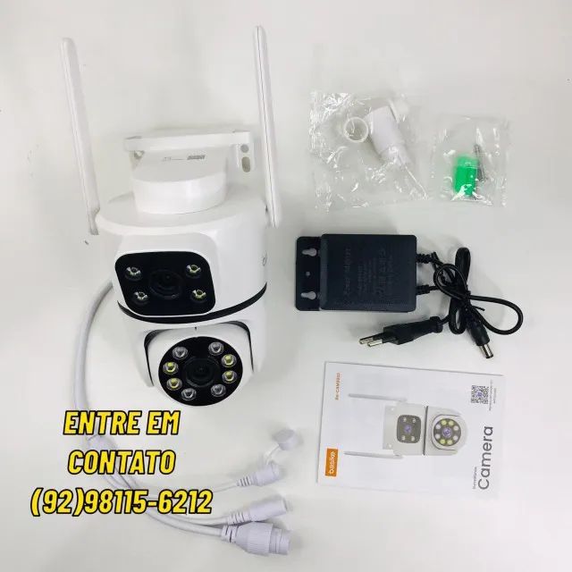 Câmera De Segurança 600w Lente Dupla Sensor De Movimento Visão Noturna - Entrega Gratis - Foto 2