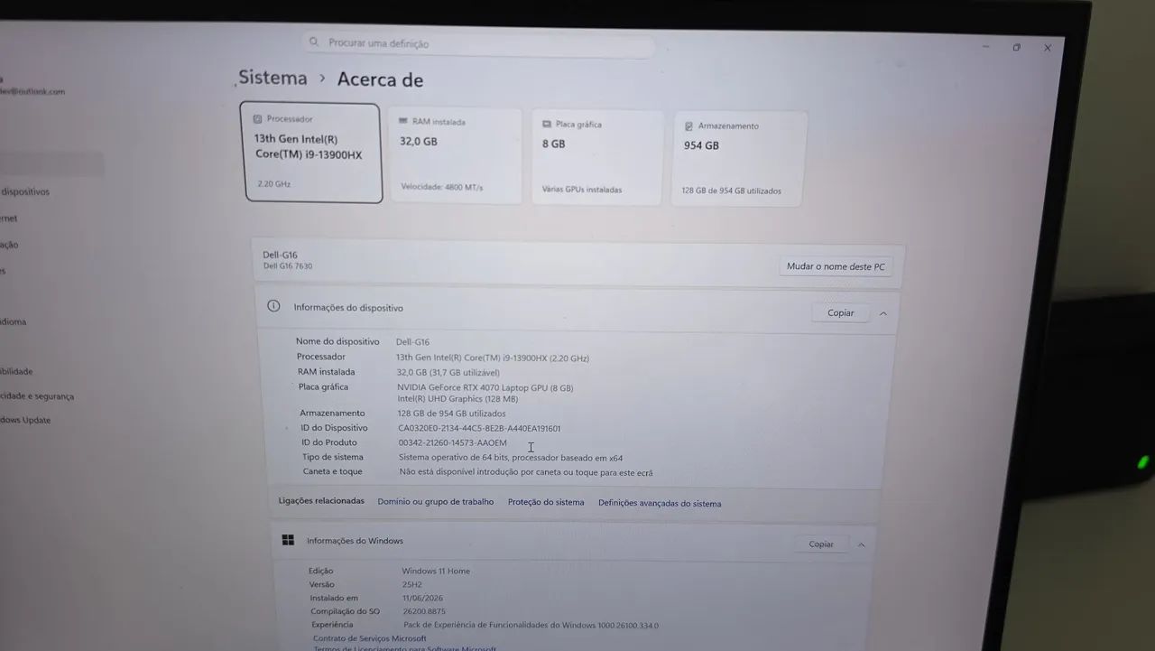 Notebook Dell G16 7630 (i9 13ª Ger | RTX 4070 | 32GB RAM - Foto 4