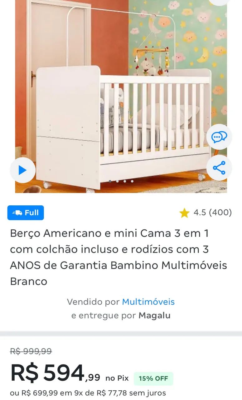 Berço americano e cama - Foto 3