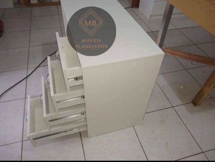 Mesa nova  para escritório 100% MDF branco - Foto 2