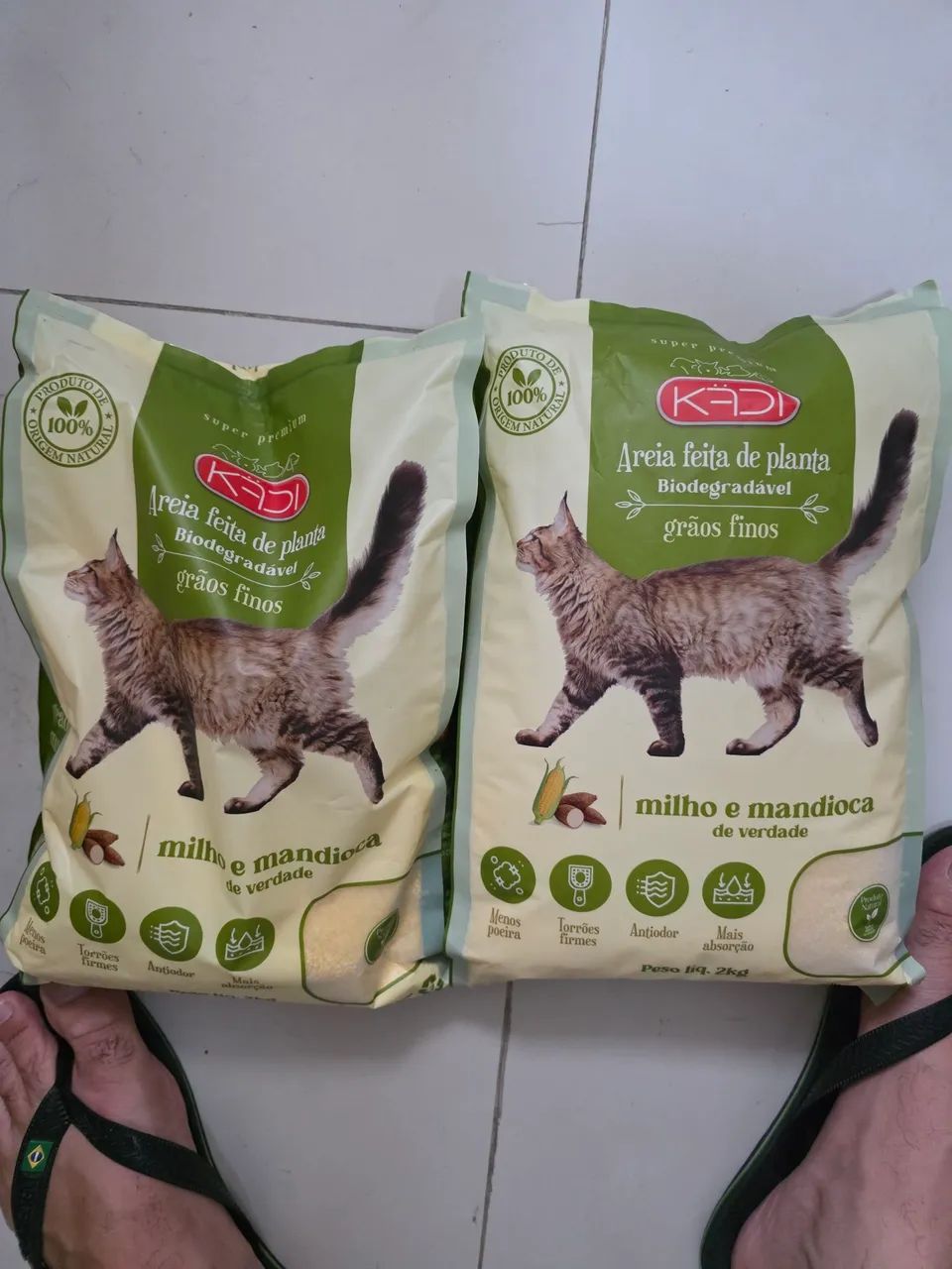 Areia biodegradável para gatos