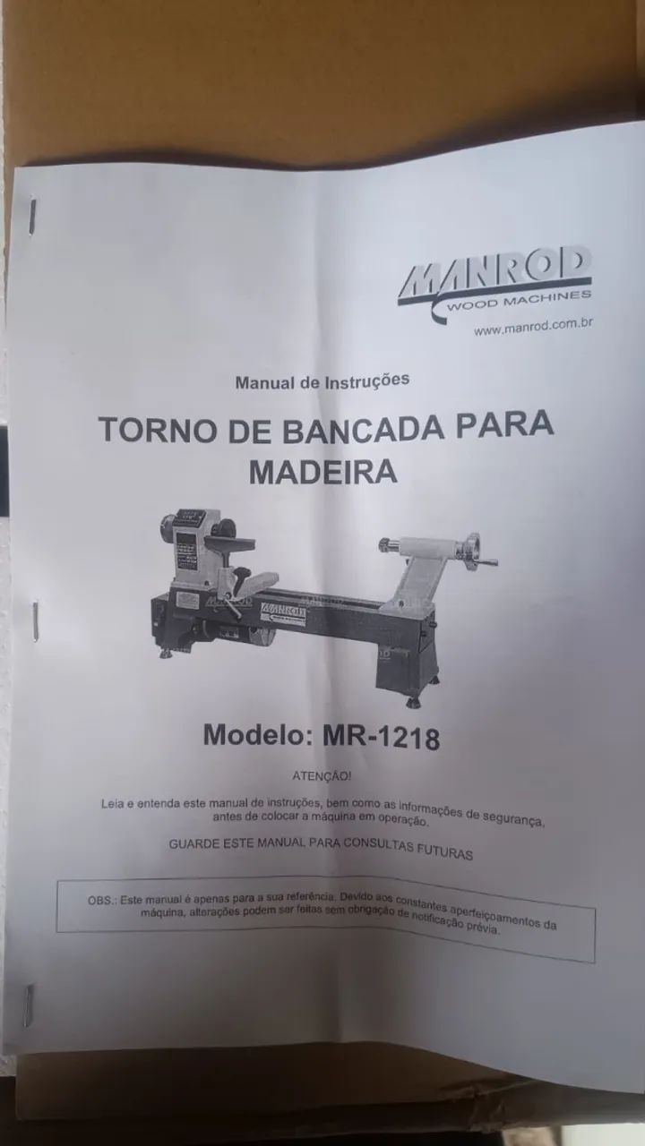 Torno Manrod Mr-1218d Profissional Madeira 110v Nunca Foi (Usado) - Foto 2