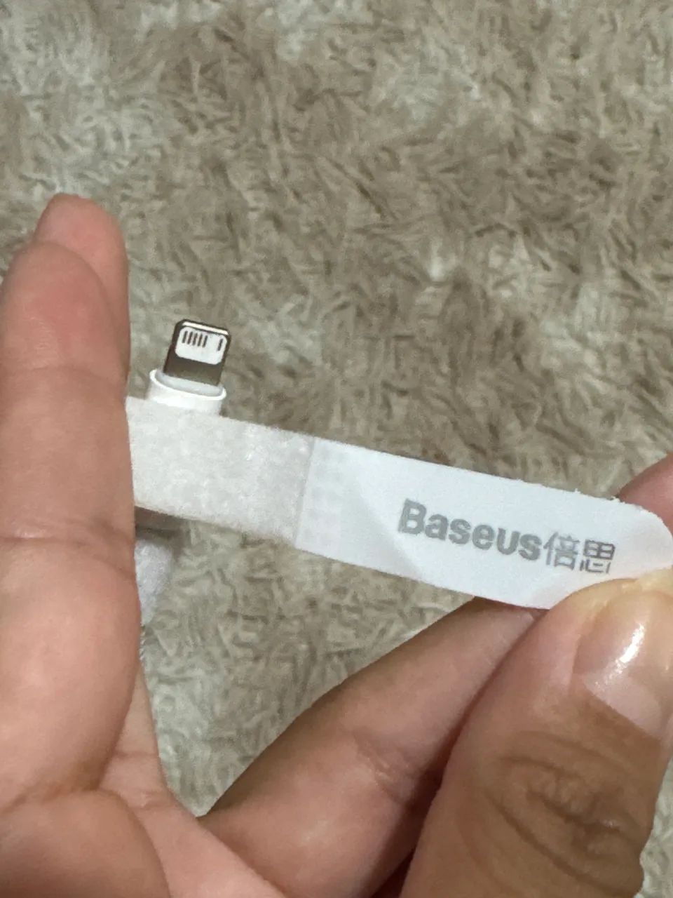 Cabo Baseus USB para Lightning iPhone - Branco/Azul - Foto 3