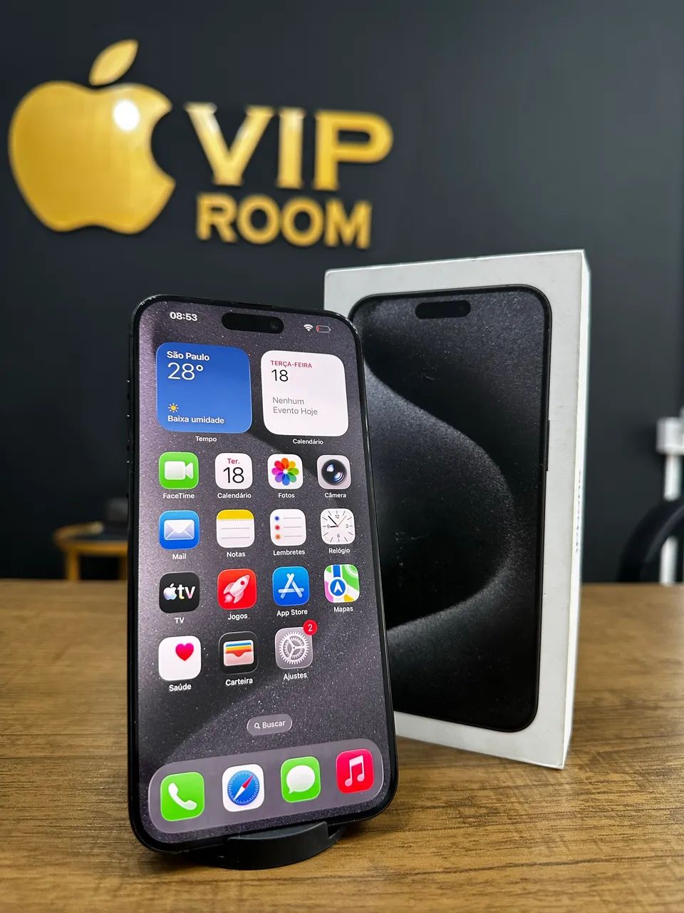IPHONE 15 PRO MAX 256GB PRETO SEMI NOVO - Celulares e Smartphones