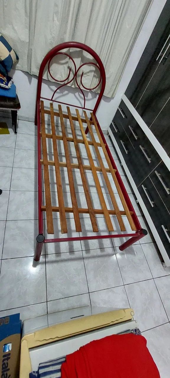 Cama solteiro tubular com colchão - Foto 3