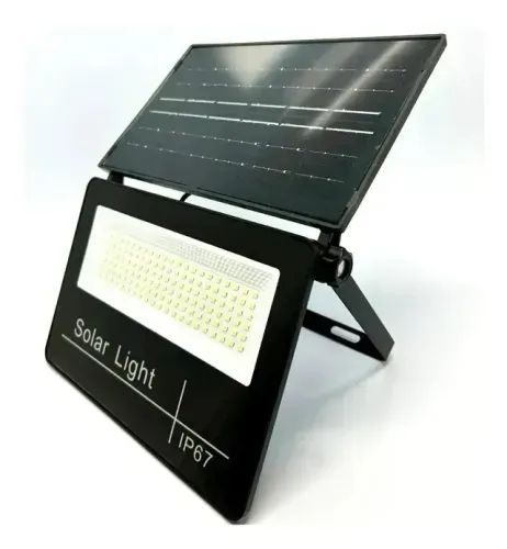 2 Refletor Luminária Solar Led 200w Ip67 Com Sensor Movimento
