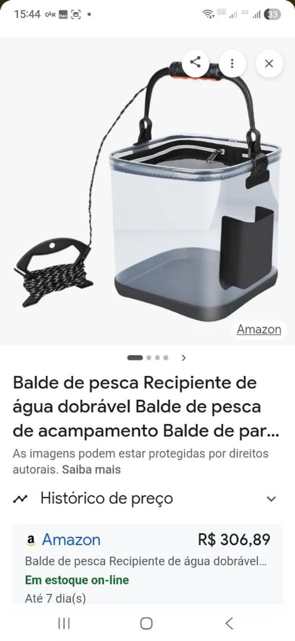 Balde Dobrável Para Acampamento Com Balde De Pesca Dobrável - Foto 5