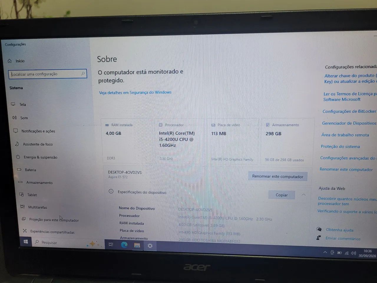 Notebook Acer i5 4° Geração  - Foto 3