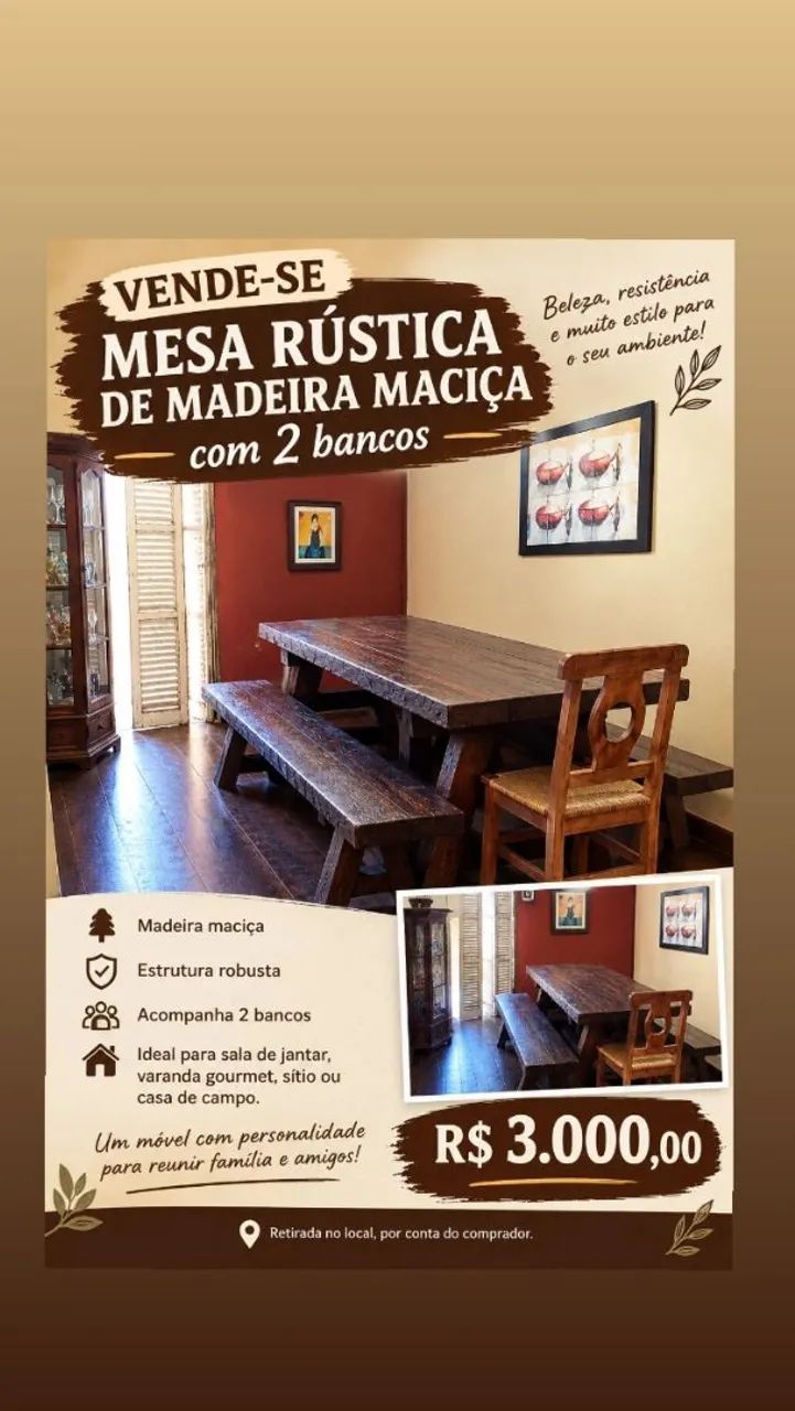 Mesa de madeira maciça e branco de madeira maciça 