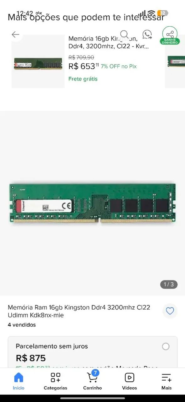 Memória Ram KINGSTON 16gb - Foto 2